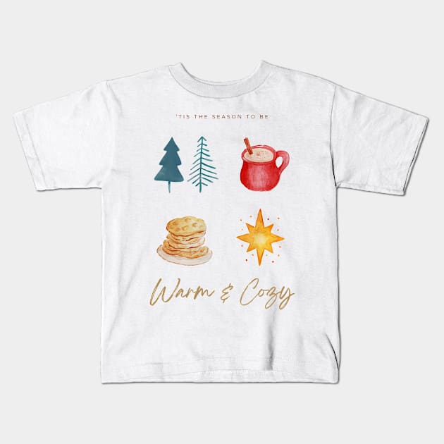 Merry Christmas - It's the season to be Warm & Cozy Kids T-Shirt by MadeBySerif